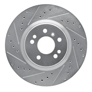 R1 Concepts EDZ-63128L Brake Rotor Drilled and Slotted Silver